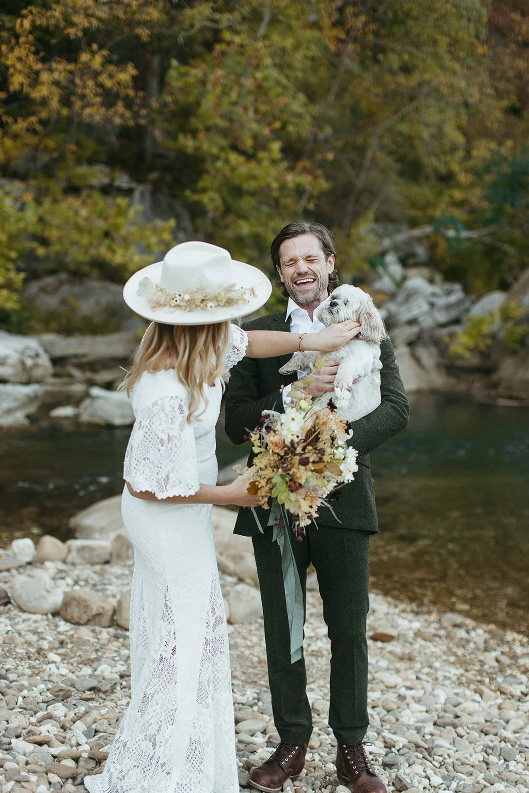 Intimate elopement at steel creek, buffalo national river in Ponca, Arkansas